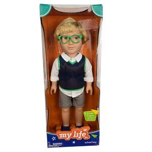 My Life As School Boy 18" Doll Blonde Green Eyes Uniform 2017 Glasses New